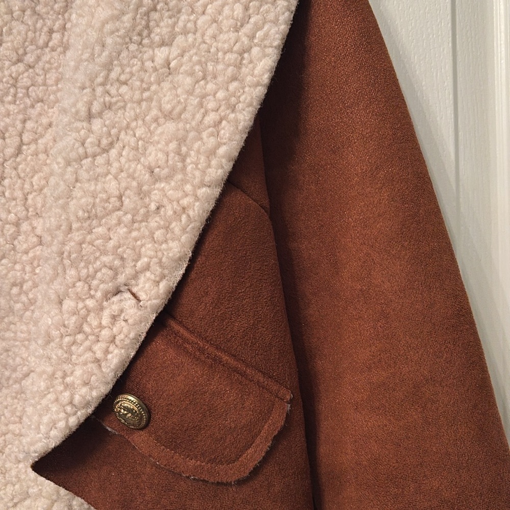Faux Suede Teddy Lined Crop Jacket - Picture 5 of 7